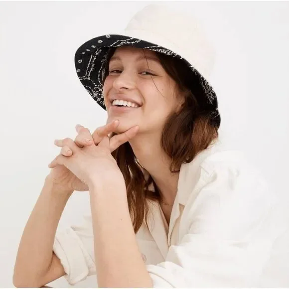 Madewell Reversible Quilted Bucket Hat NWT - Picture 2 of 10